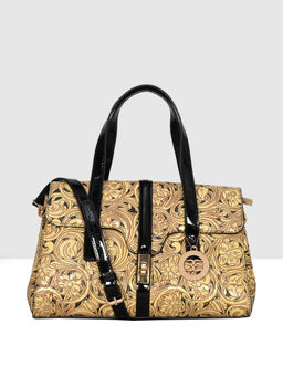 ESBEDA - Beige Black Colour Pretty Floral Medium Handbag for Women