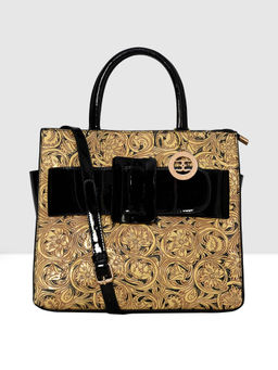 ESBEDA - Beige Black Colour Trendy Structured Medium Handbag for Women