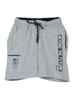Monte Carlo - Boys Cotton Blend Printed Grey Melange Bermuda