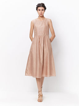 Ancestry - Rose Gold Embellished Fit & Flare Dress