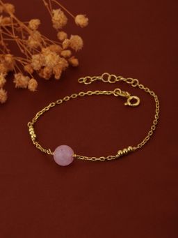 Carlton London - Gold Plated Pink Opal Stud Handcrafted Bracelet