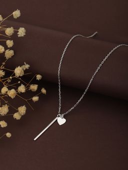 Carlton London - Rhodium Plated Lariat Necklace
