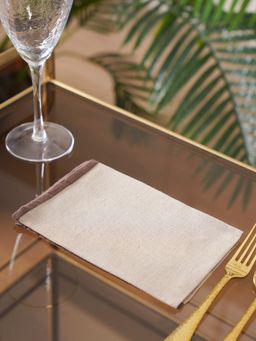 Pure Home + Living - Set of 6 Elite Natural Brown Napkin