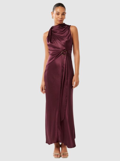 Buy Forever New Cassie Satin Draped Maxi Dress Online