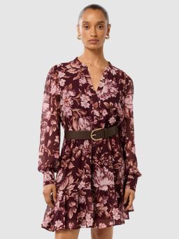 Forever New - Hollie Petite Blouson Sleeve Mini Dress with Belt Set of 2