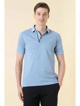 Allen Solly - Men Light Blue Solid Polo T-Shirt