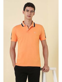 Allen Solly - Men Orange Solid Polo T-Shirt