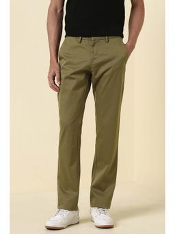 Allen Solly - Men Olive Solid Casual Trouser