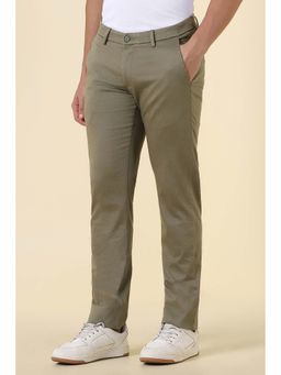 Allen Solly - Men Olive Solid Casual Trouser