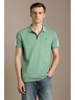 Louis Philippe - Men Green Solid Polo T-shirt