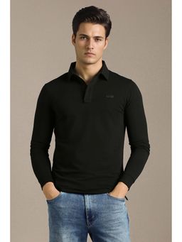 Louis Philippe - Men Black Solid Polo T-shirt