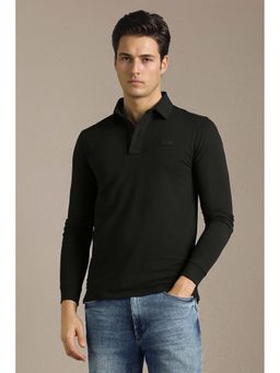 Louis Philippe - Men Black Solid Polo T-shirt