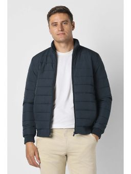 Peter England - Men Navy Blue Solid Casual Jacket