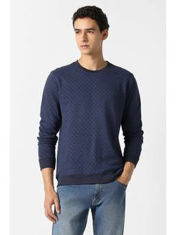 Van Heusen - Men Navy Blue Crew Neck Sweatshirt