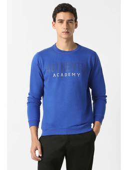 Van Heusen - Men Blue Typography Crew Neck Sweatshirt