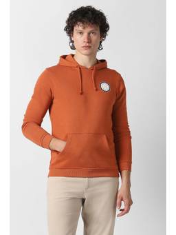 Van Heusen - Men Orange Solid Hoodie