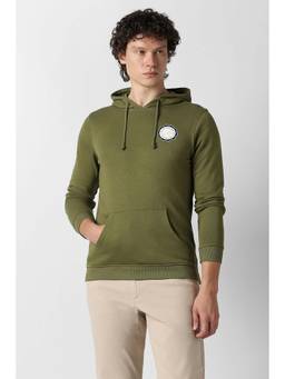 Van Heusen - Men Olive Solid Hoodie