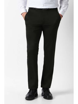 Van Heusen - Men Black Solid Formal Trouser