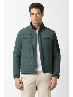 Van Heusen - Men Green Solid Casual Jacket