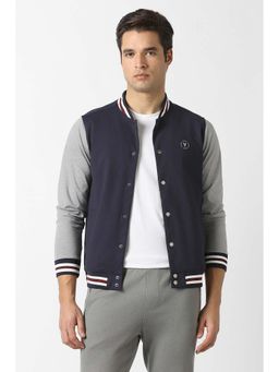 Van Heusen - Men Navy Blue Colorblock Casual Jacket