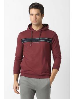 Van Heusen - Men Maroon Solid Hoodie