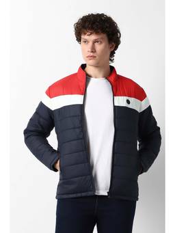 Van Heusen - Men Navy Blue Colorblock Casual Jacket