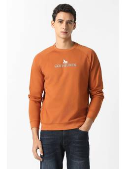 Van Heusen - Men Rust Crew Neck Sweatshirt