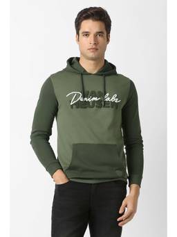 Van Heusen - Men Green Embroidered Hoodie