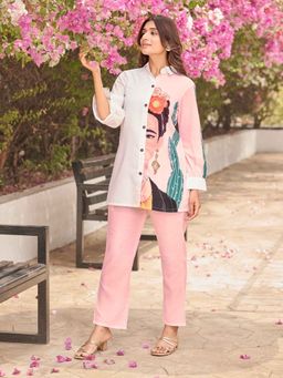 Autumnlane - Iyana Pink Cotton Printed Co-Ord (Set of 2)