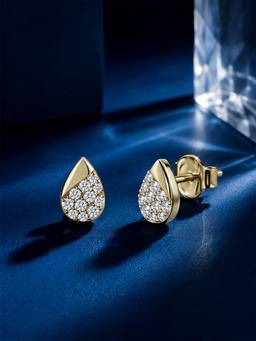 Ornate Jewels - 9K Yellow Gold 0.15 Carat Lab Grown Diamond Teardrop Earrings