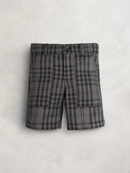 CHERRY CRUMBLE BY NITT HYMAN - Boys Grey Crosshatched Chino Shorts