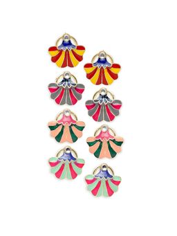 OOMPH - Combo Of 4 Meenakari Multi-Colour Enamel Stud Earrings