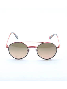 Web Eyewear - Grey Red Round Metal Uv Protected Sunglasses Men (We0233 50 66F) (50)