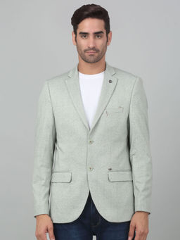 Cantabil - Mens Green Checks Single Breasted Casual Blazer