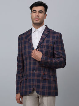 Cantabil - Mens Black Checks Single Breasted Formal Blazer