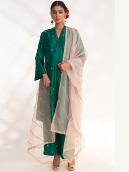 CHHAYA MEHROTRA - Ojal Emerald Green Kurta Set