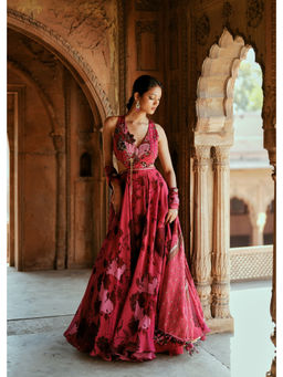 ISHA GUPTA TAYAL - Pink Ziba Embroidered Gown