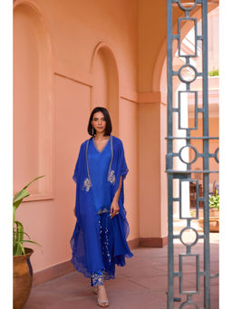 ISHA GUPTA TAYAL - Blue Hoor Kurta and Pant with Jacket