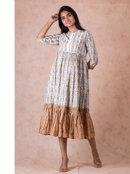 Meeta's - Belle White empire Ethnic Dress