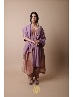 Rhua India - Neeti Pink Salmon Embroidered Kurta and Pant with Dupatta