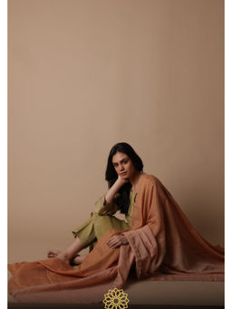 Rhua India - Nimai Mehendi Green Embellished Kurta and Pant with Dupatta