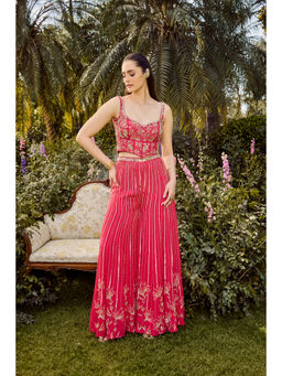 PARUL GANDHI - Intense Pink Embellished Co-ord Set With Pant
