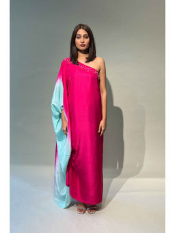 Rukinder Kumar - Fuschia Knot Pink Kaftan