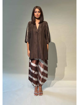 Rukinder Kumar - Cocoa Mint Brown Kurta With Pant Co-ords