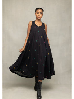 Sutra Art of Clothing - Black Noorrekha Pure Cotton Jamdani Dress