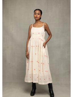 Sutra Art of Clothing - Cream Dheki Pure Cotton Jamdani Dress