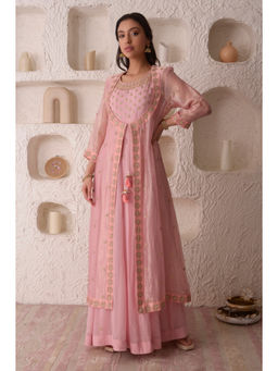 SURABHI ARYA - Pink Georgette Embroidered Anarkali
