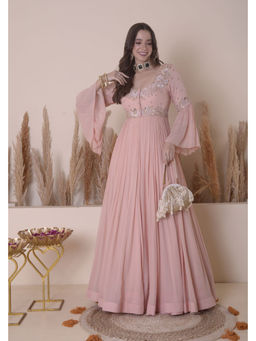 SURABHI ARYA - Pink Georgette Embroidered Anarkali