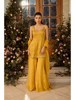 PARUL GANDHI - Marigold Embellished Sharara Set With Dupatta