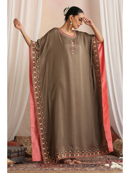 SUI KALA - Rooh Embroidered Olive Kaftan